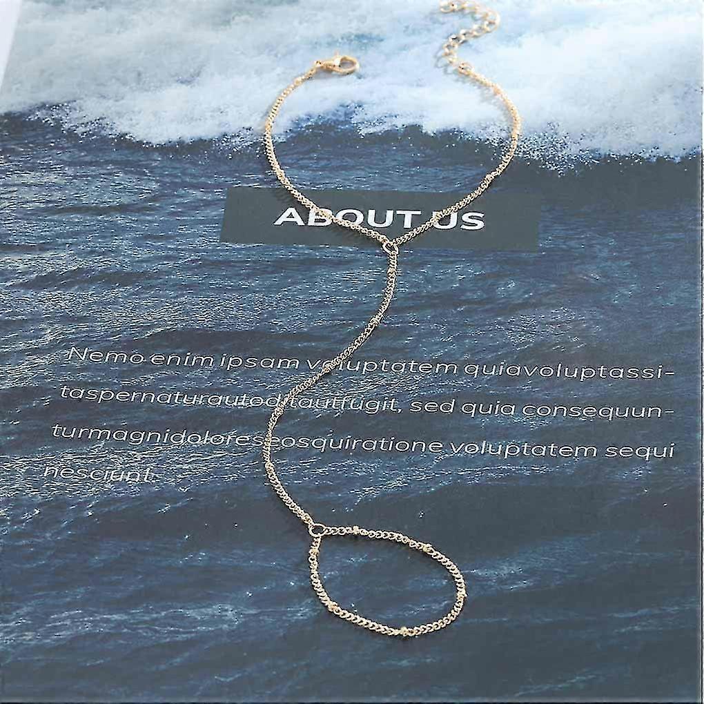 Finger Ring Bracelet Gold Hand Bracelet Chain Jewelry For Women And Teen Girls Best Friends Gifts (1 Layer)