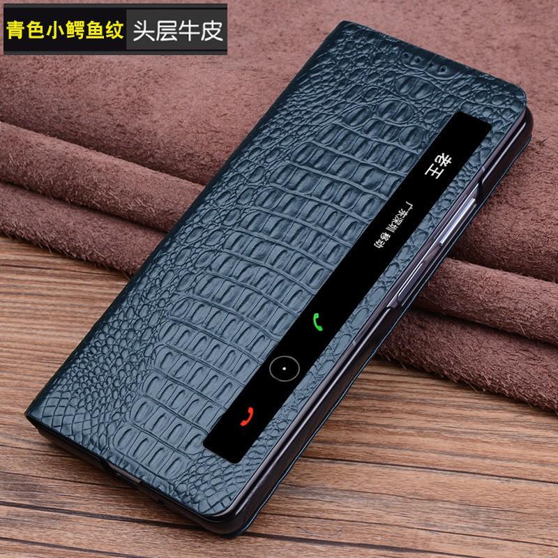 Premium Genuine Leather Flip Case Mate X2 Foldable Phone Crocodile Weave Texture Options