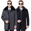 Winter Cashmere Coat for Middle-aged and Elderly Men, Thickened and Velvet Lining, Removable Loose Real Fur Collar Top Jacket
