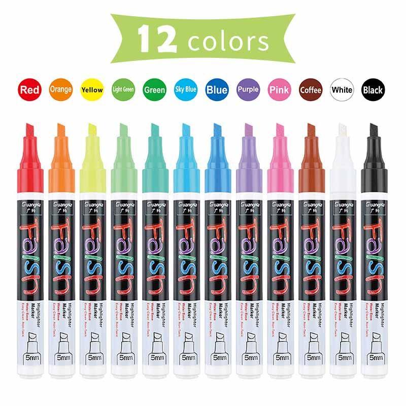 Liquid Chalk Markers for Chalkboard 8 Pack / 12 Pack Dry Erase Fluorescent Neon Highlighter Pen Non Toxic Safe Washable Marker for School Chalkboard