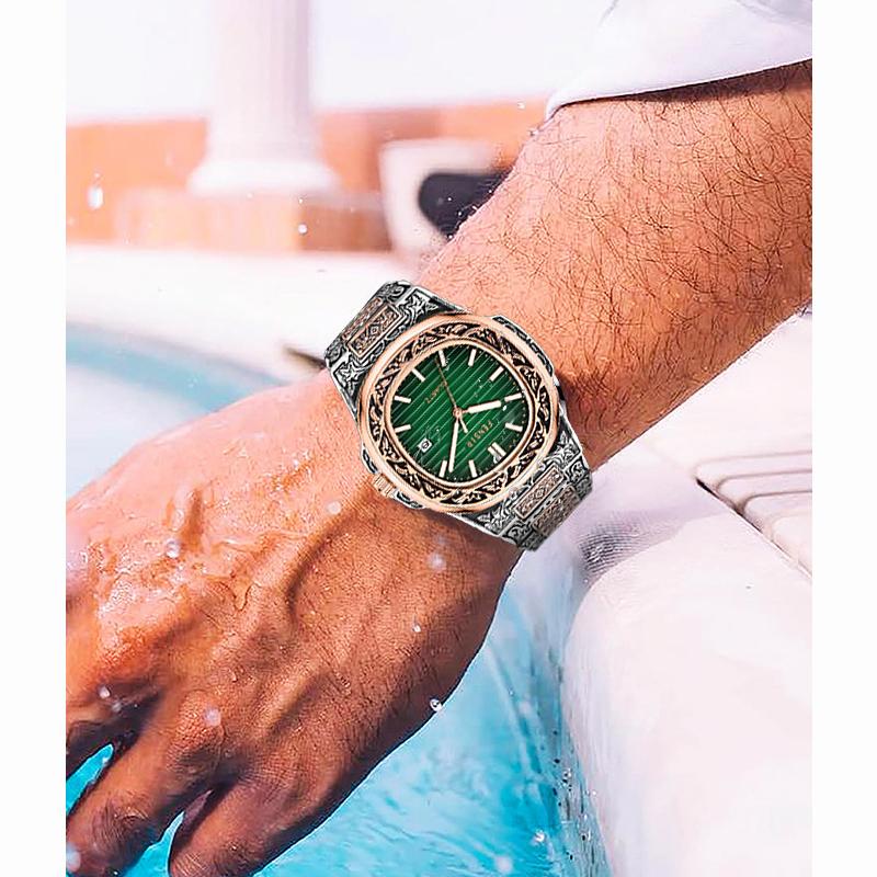 Роскошные мужские наручные часы Светящиеся Водонепроницаемые Дата Мужские часы Нержавеющая сталь Мужские кварцевые часы Повседневные мужские часы