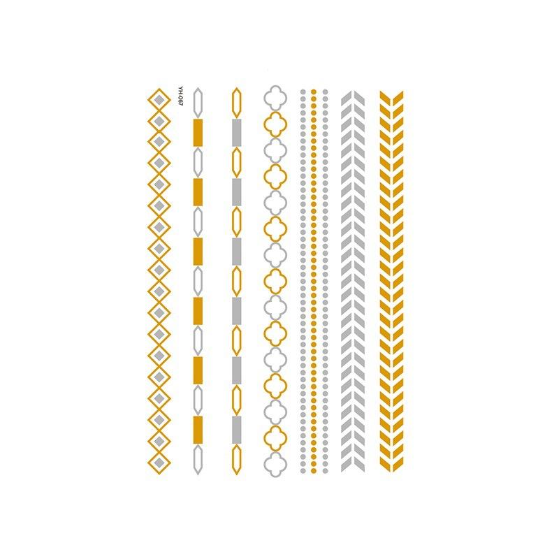 Yh ретро большая бронзовая татуировка наклейка водонепроницаемая татуировка наклейка Amazon набор горячая серебристая цветная печать наклейка