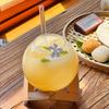 Cocktail Glass Cup With Wood Stand Creative Bar Glassware Drink Cup Ronud Ball Cocktail Mug Fruit Moon Juice Tumbler