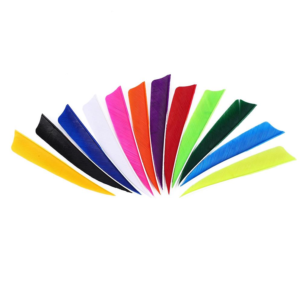 12 шт. 4-дюймовое длинное оперение для стрел из лука, полная длина, натуральное перо для стрел из углеродного волокна из дерева