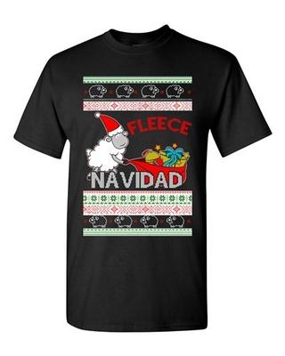 Флис Navidad Овечка Уродливый Рождественский Праздничный Подарок Смешная Взрослая Футболка DT Унисекс Футболка