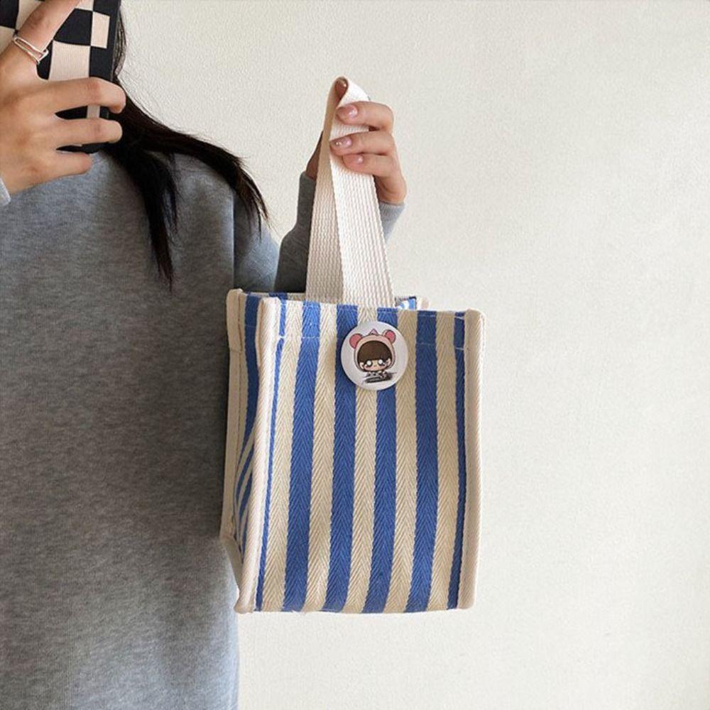 Striped Messenger Bag Cartoon Lunch Bag Fashion Hand Bags  Picnic