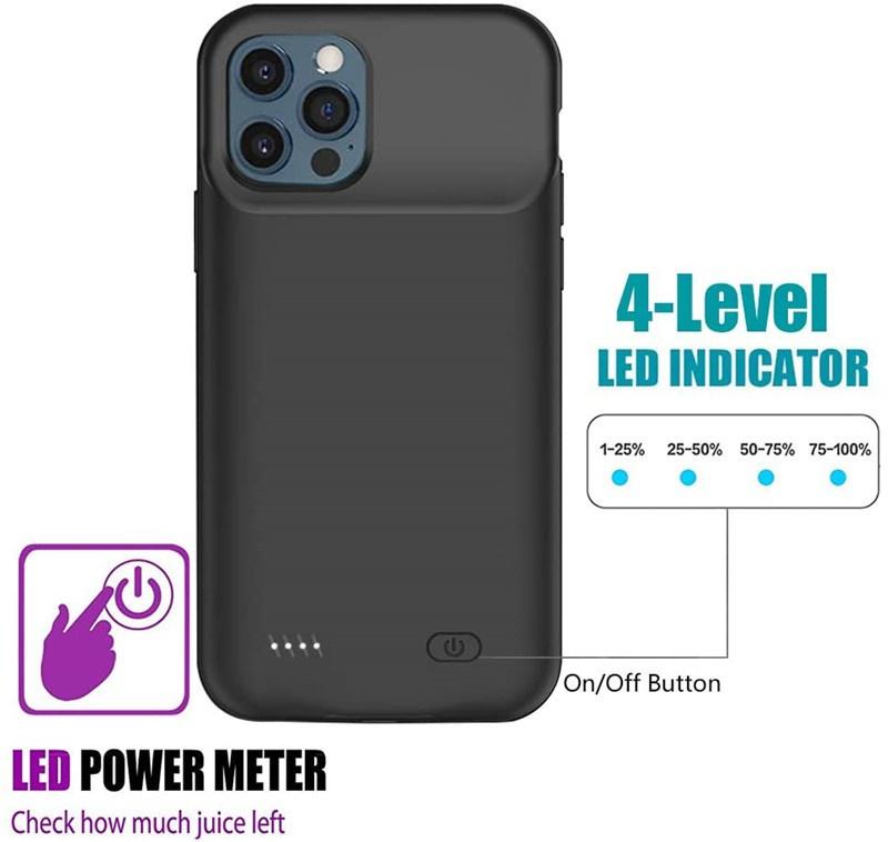 Battery Case for iPhone 12 13 14 Pro Max Xs Max Rechargeable Portable Charging Case for iPhone 11 Xs 6 7 8 Plus Extended Battery Pack Protective Case