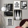 Black White Fashion Girl Quotes Poster Retro Architecture Decorative Paintings Canvas Wall Pictures Elegant Luxury Bedroom Decor