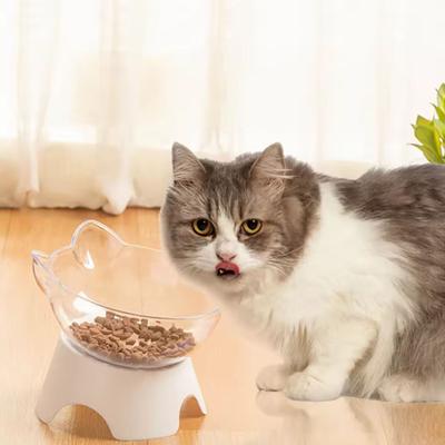 1 шт.-Для кошек собак Кормушки Нескользящие миски для еды и воды для домашних животных Кошачья миска Товары для кормления Зоотовары С подставкой Прозрачный