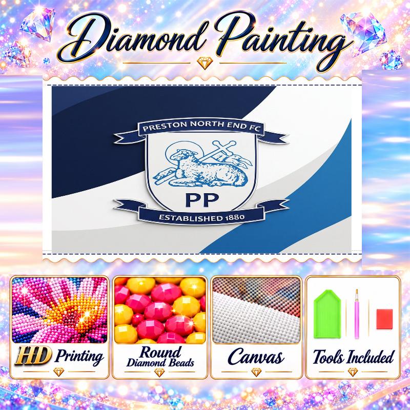 Preston North End Football Diamond Painting Kit 5D Full Drill DIY Diamond Mosaic Wall Art Home Decor
