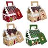 24 Pcs Kraft Paper Christmas Gift Boxes Presents Gable Cookie Candy Bags  Surprise Gift Packaging