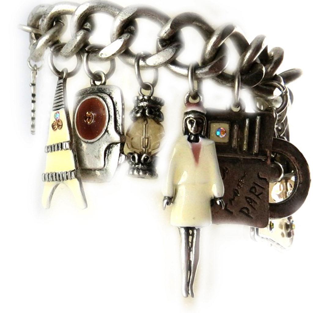 Les Trésors De Lily [E0441] — Дизайнерский браслет Tour du Monde бежевого цвета