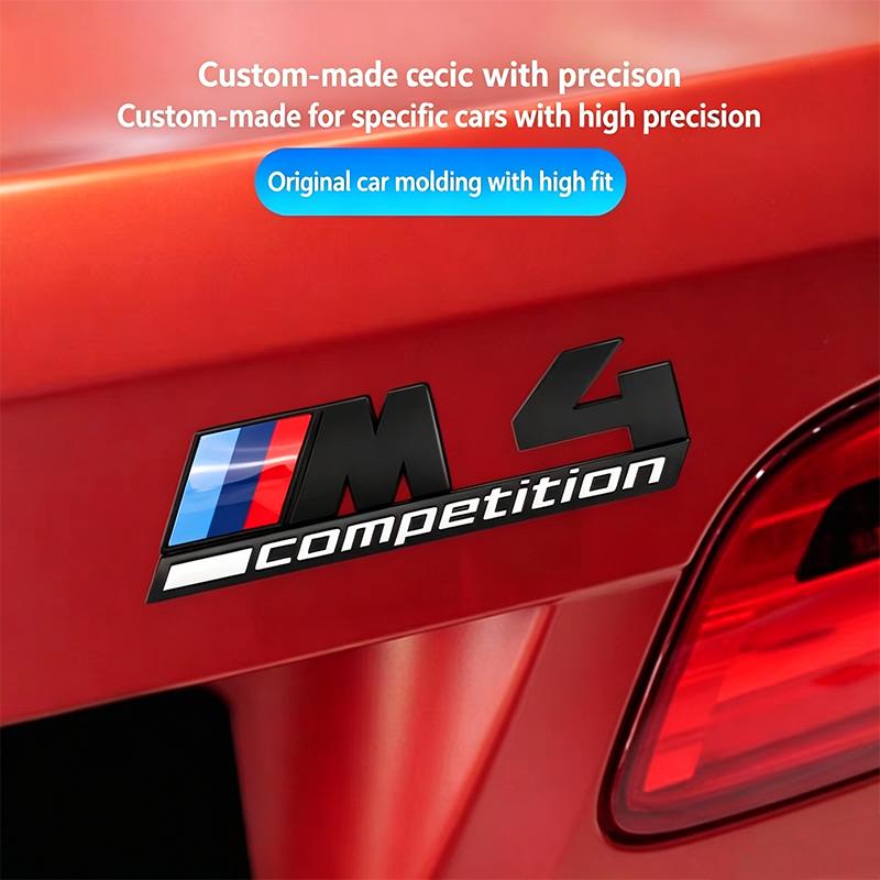 NTSM5 Glossy Black COMPETITION Bar Underlined Emblem For BMW Thunder Edition M1 M2 M3 M4 M5 M6 M7 M8 X3M X4M X5M X6M Car Trunk Sticker