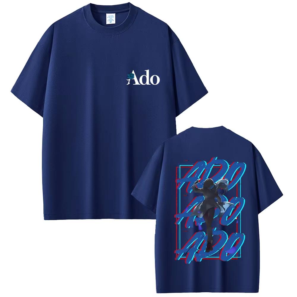Ado 2026 Spring summer Fashion Tshirt Men Women pure cotton Print TShirt Y2k Japanese Style Short Sleeve Top Streetwear Unisex