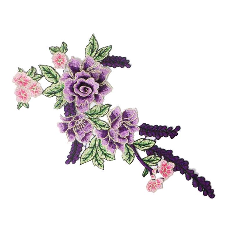 Мода Популярный Полиэстер 1PC Высокое Качество Вышивка Моды Шитье Нашивки DIY Аппликация Нашивки Одежды Аксессуары Цветок