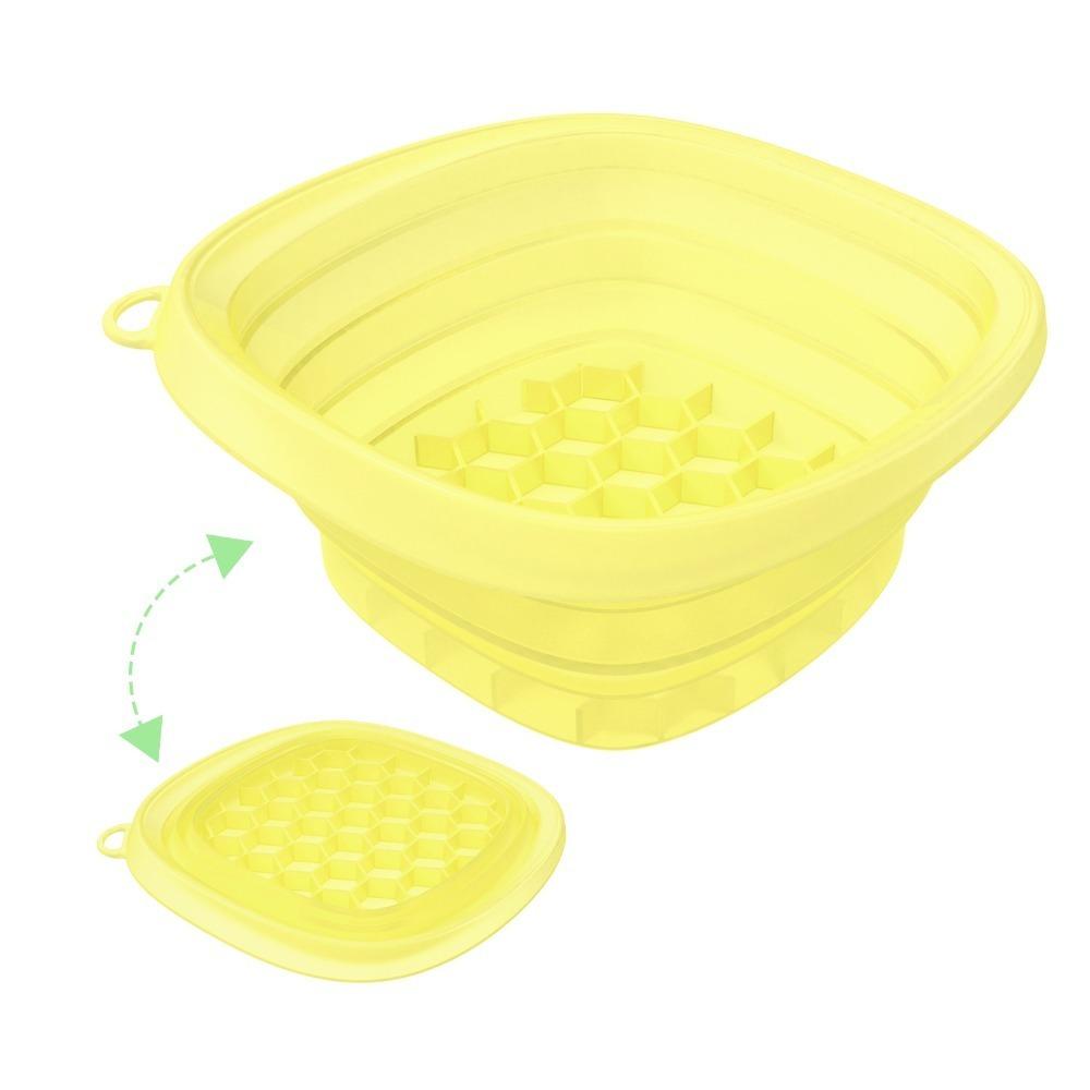 Built-in Ice Tray Portable Ice Basin Foldable Skincare Washbasin Face Dipping Bowl for Women Girls