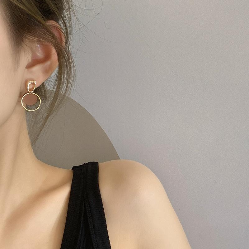 Новые цветные серьги-подвески для женщин, круглые металлические с кристаллами, милые свадебные, для вечеринки, модные ювелирные изделия, подарок