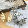 Punk Bat Shape Design Hair Clip Large Metal Hair Claw Halloween Costume Event Hairstyle Accessory Women Party Headwear