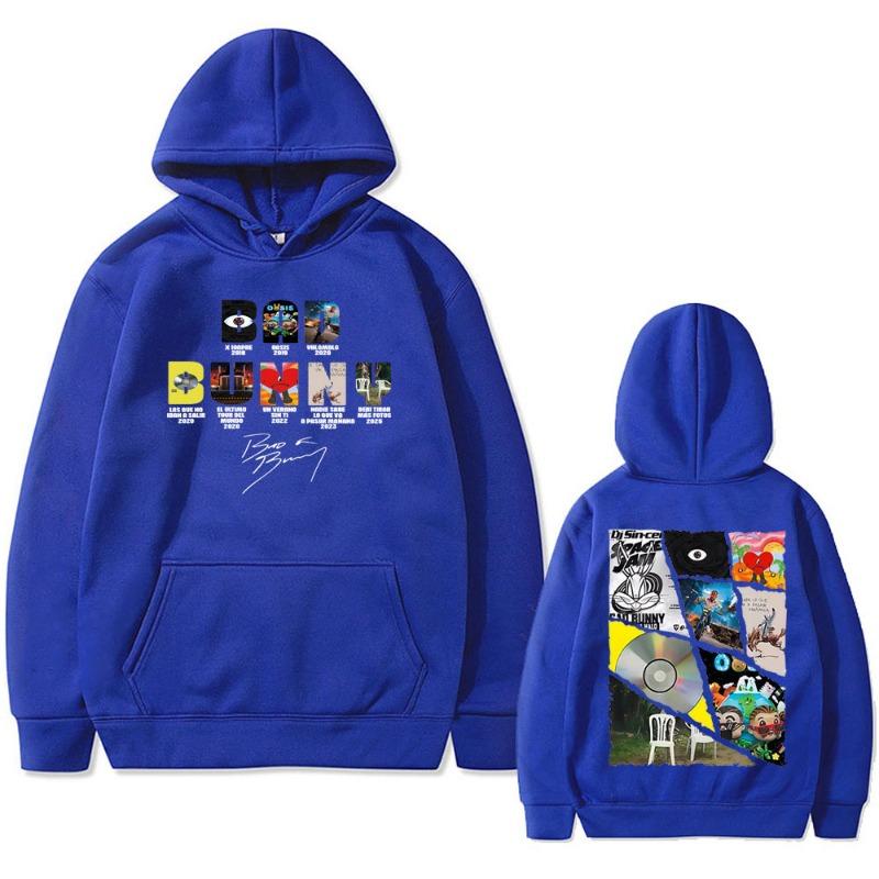 Rapper Bad Bunny DTMF DeBi TiRAR MaS FOToS Tour Men's hoodie fashion hip-hop retro streetwear