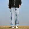 Джинсы мужские весенне-осенние свободные универсальные повседневные брюки мужские подростковые американские ретро стиранные