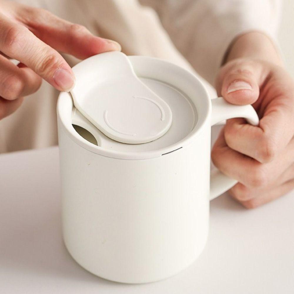 Rotating Dust Cover Insulated Coffee Mug 300 ML Milk Cup Minimalist Thermos Cup  Study