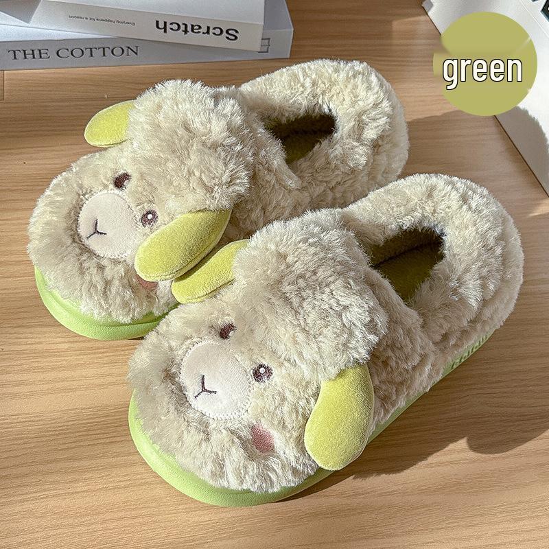 Capybara Women's Winter Cotton Slippers - Cute Cartoon Fluffy Heel, Parent-Child Warm Shoes for Kids & Men.