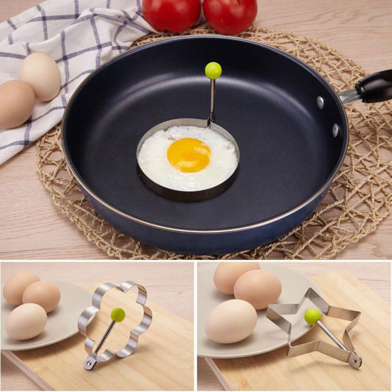 Circle Egg Mold Stainless Steel Egg Pancakes Bake Mold Kitchen Gadgets Frying Egg Lovely Shape Shaper Cooker Mould Rings 5pcs
