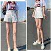 Women's Girls Summer Jeans Denim Shorts Loose Straight Crimping High Waist Thin Wide-leg Street Style All-match Pants Female