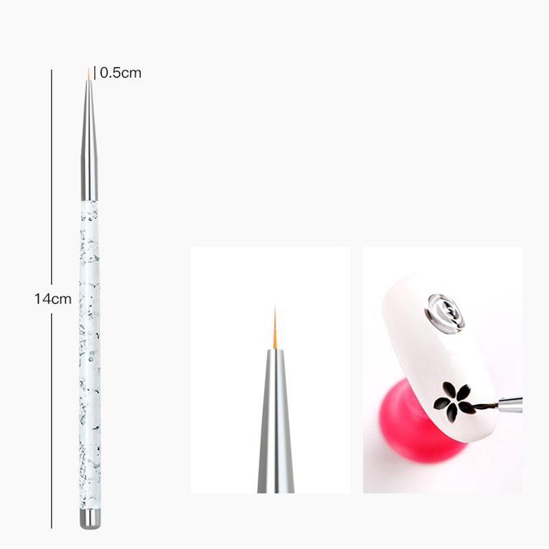 Набор лайнеров для маникюра из 3 окрашенных кистей для гравировки, набор ручек для маникюра