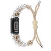 Для Fitbit Charge 6/5 Легкая регулировка Стильный ремешок для часов Жемчужный+Нейлоновый плетеный сменный браслет