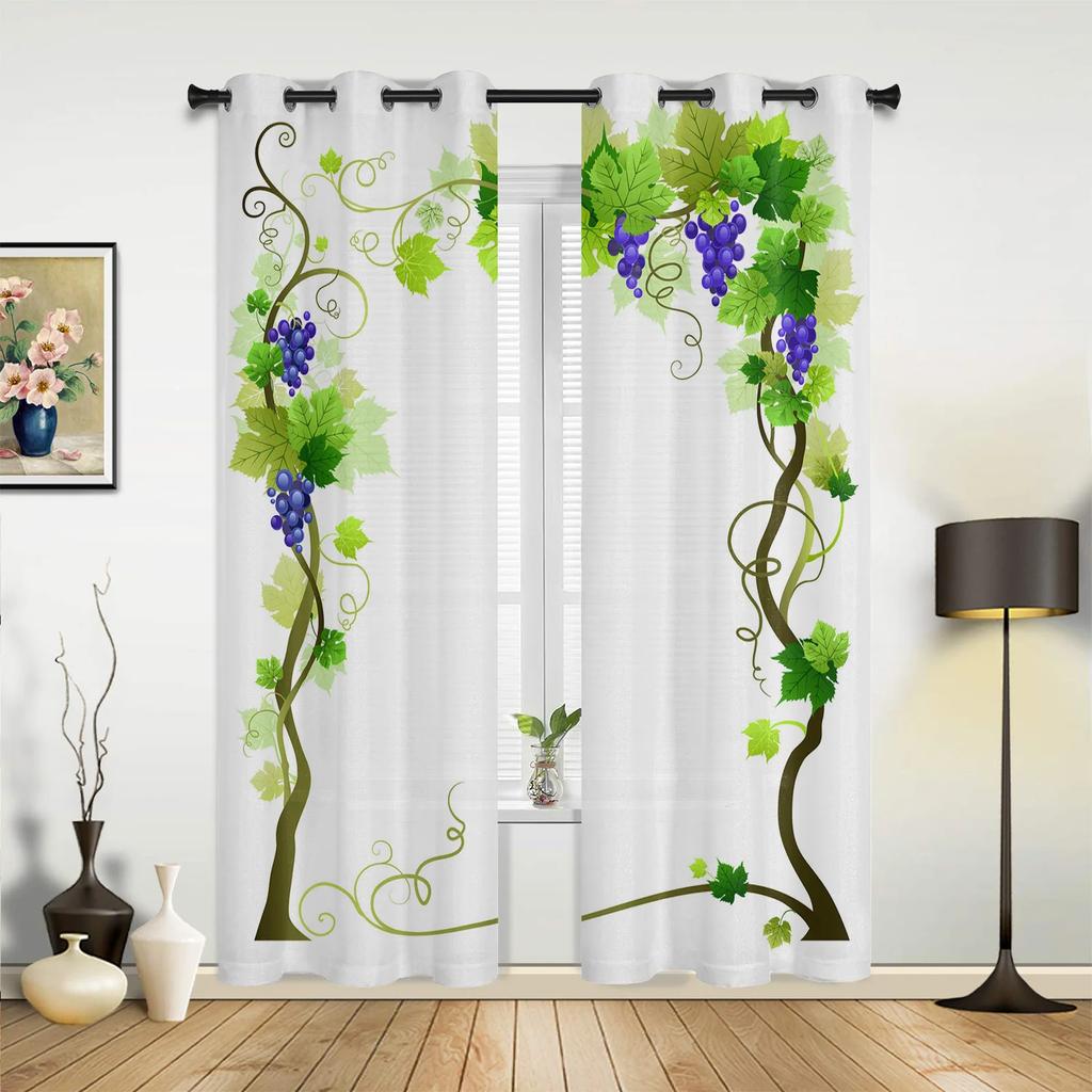 Fruit Cartoon Avocado Barbell Lovely Green Curtains for Bedroom Living Room Drapes Kitchen Children Window Curtain Home Decor