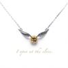 Harry Potter Golden Snitch Necklace: S925 Silver, Real Gold Plated, Elegant Gift for Couples