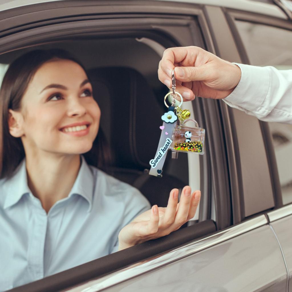 Брелок для ключей с изображением мультфильма, акриловый кулон «Зыбучий песок», 1 мл