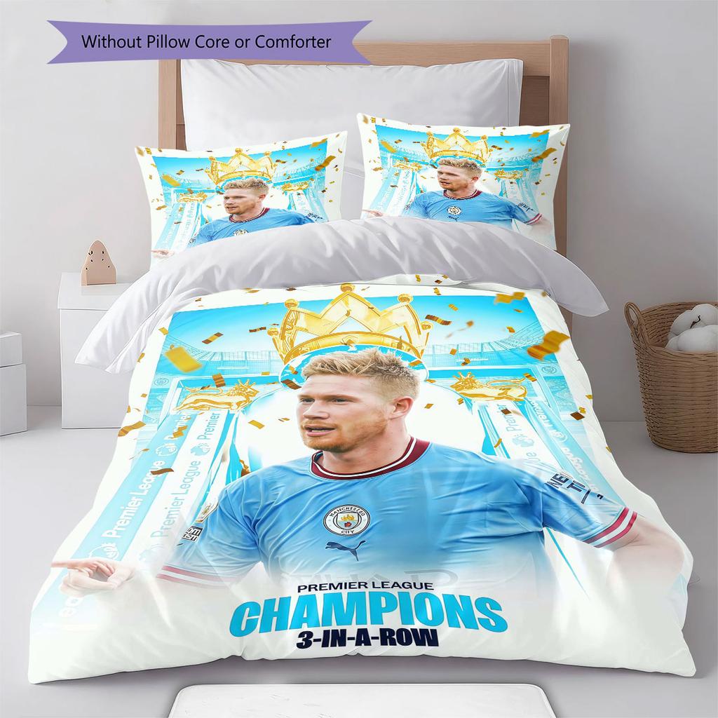 KDB Midfield Legend Bedding Quilt Set Quilt Cover Pillowcase Home Decoration Birthday Gift (1 * duvet cover + 2 * pillowcase, without core)