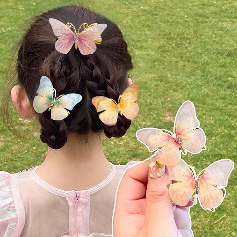 Красочные заколки-бабочки, заколки для волос для девочек, женские милые украшения для волос, радужные головные уборы, модные аксессуары для волос