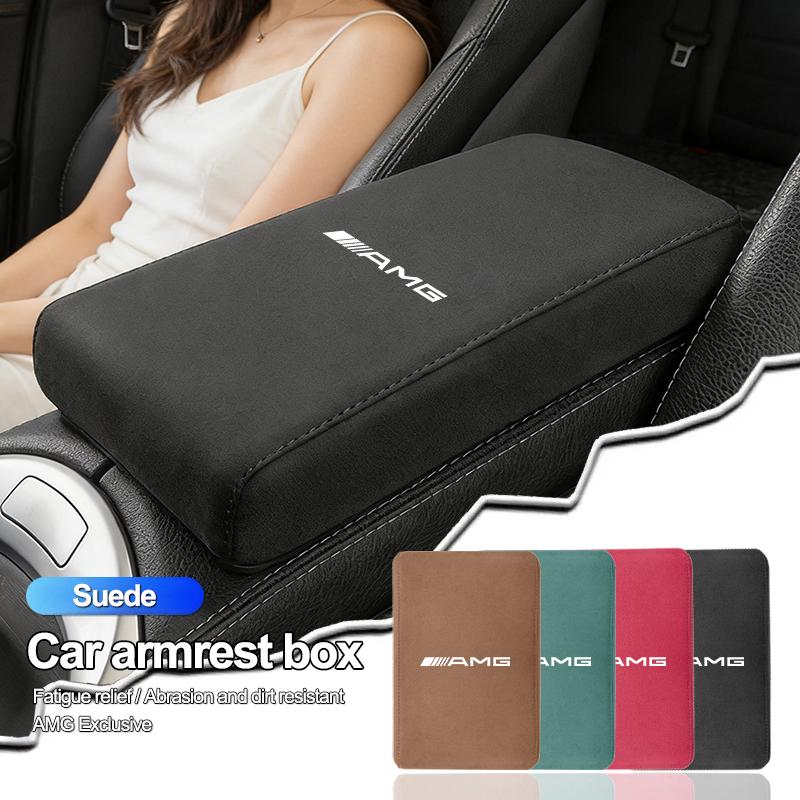 Car Armrest Box Height Increase Mat Suede Hand Support Pad For Mercedes Benz AMG GLC W203 W206 W220 W205 W211 W212 W201 W210 GLE