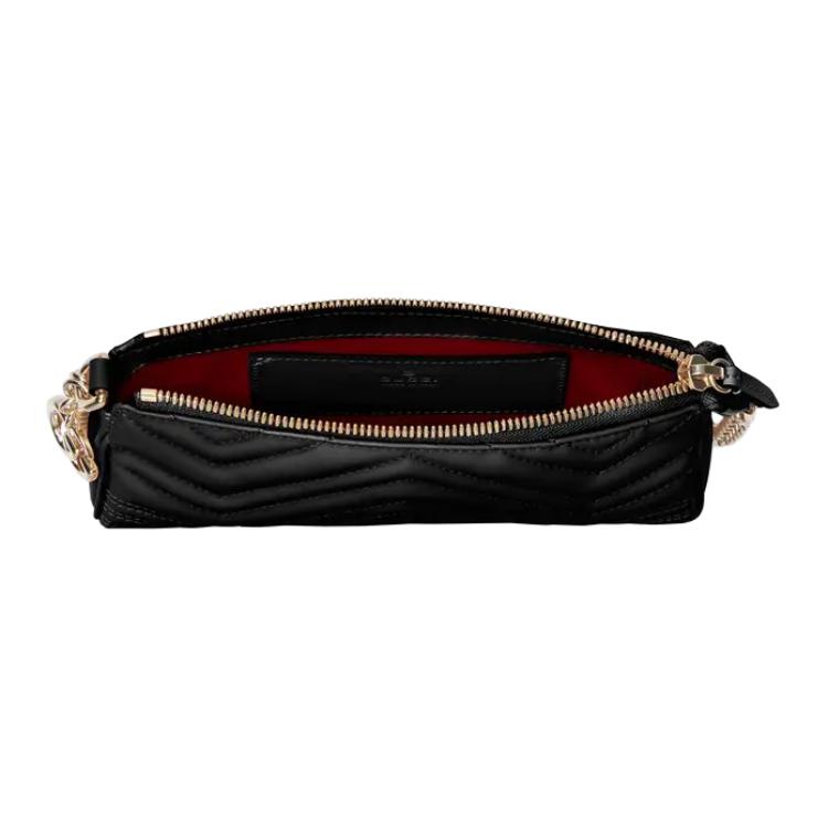 Gucci GG Marmont Logo Double G Zipper Leather Shoulder Bag Small Women shoulder bag Black 847589-DTDFT-1000