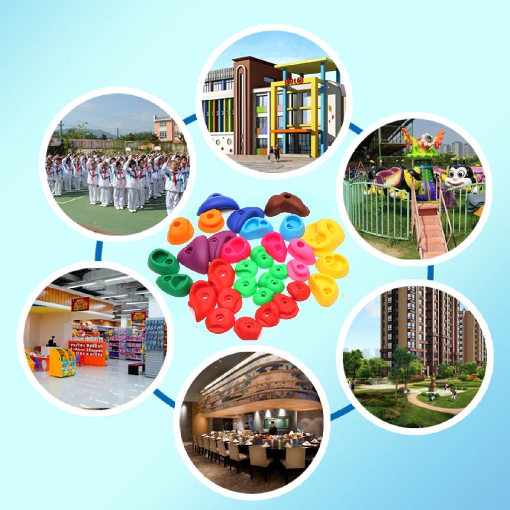 32 шт. Детская стена для лазания Пластиковые камни Захваты для рук и ног Стартовый держатель для камней+Винты