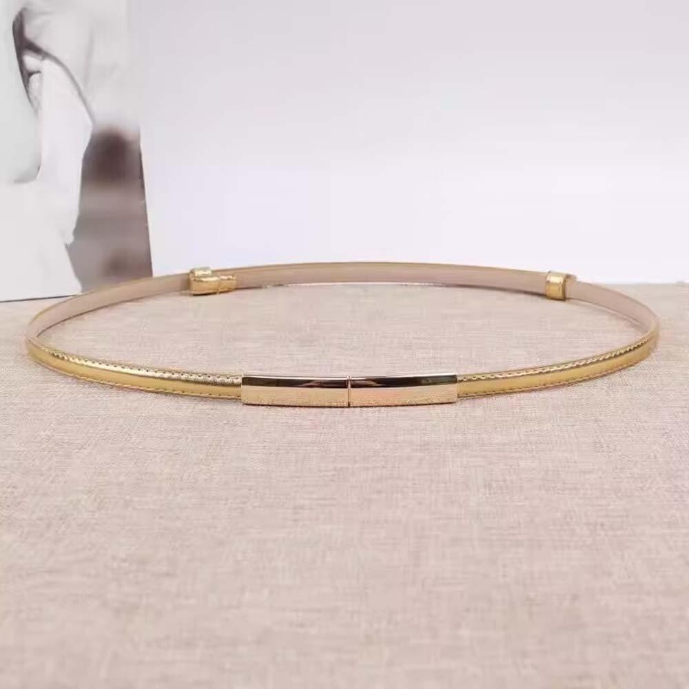 Adjustable Patent Leather Belt Solid Color Durable Thin Buckle Belt Clothes Accessories Versatile Women Waistband Girls