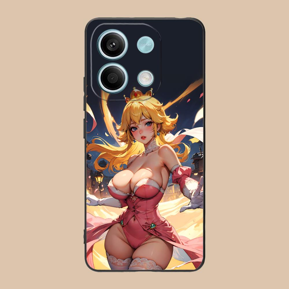 Princess Peach Mobile Phone Case for POCO M6 M5 M4 M3 X7 X6 X5 X4 X3 F6 F5 F4 Pro GT 5G Colour Printing Protective Luxury Cover