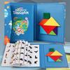 Магнитный Танграм Головоломка Интеллект 3D Геометрическая Фигура Пазл Настольная Игра Монтессори Образовательные Игрушки для Детей Подарок