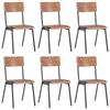 VidaXL Dining Chairs 6 Pcs Brown Plywood