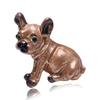 Ugly Dog Shape Inlaid Eyes Brooch Shining Rhinestones Pin Suit Lapel Badge Jewelry