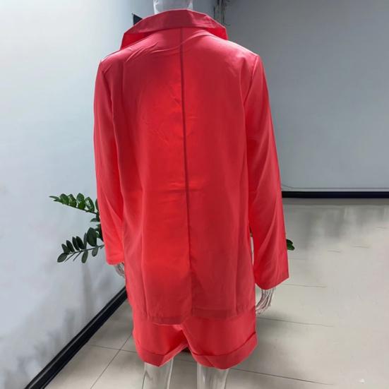 Женский костюм, однотонный кардиган с лацканами, блейзер, летняя куртка, шорты, костюм, уличная одежда, 2 шт./компл.