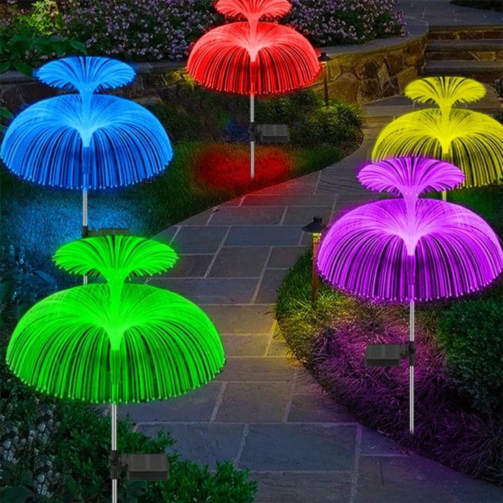 Colorful Solar Jellyfish Lamp Waterproof Fiber Optic Lamp New Outdoor Solar Light Landscape Light