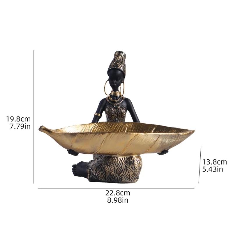 Top Quality Exotic Black Woman Storage Figurines Africa Figure Home Desktop Decor Keys Candy Container Interior Craft Objects
