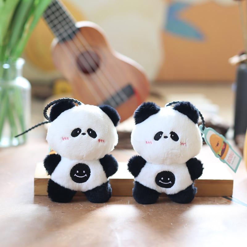 Cute Cute Little Panda Pendant Plush Toy Doll Smile Bag Hanging Decoration Keychain Doll Doll Doll
