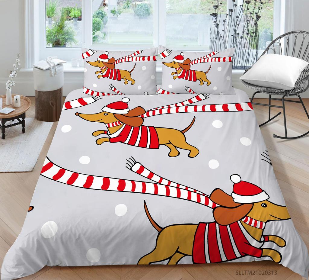 Новая мода Пододеяльник для домашних животных с подушкой для постельного белья Домашний текстиль Модная картина для собак Постельный костюм Высококачественное постельное белье Unqiue Design Пододеяльник