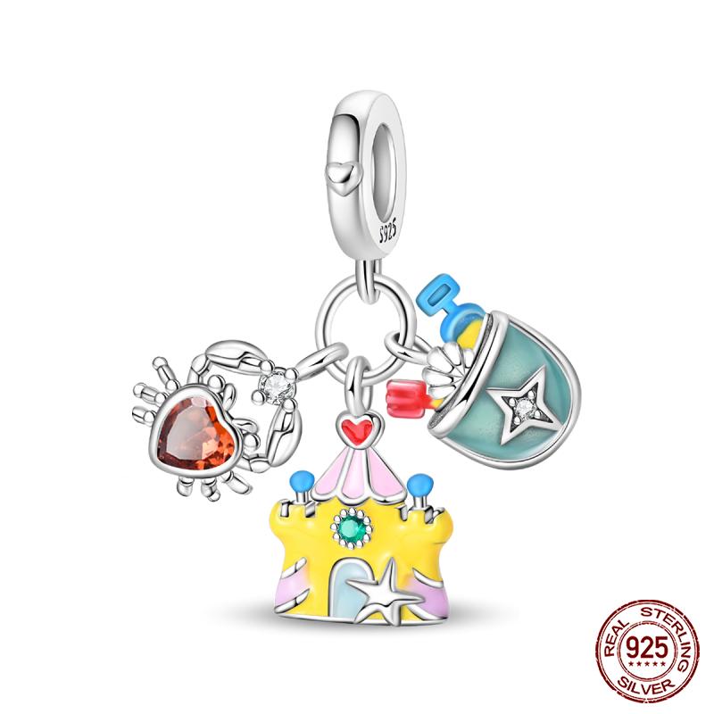 Copper Fashion Holiday Beach Watermelon Green Pear Charms Beads For 3Mm Bracelet Diy Fine Jewelry Gift Making