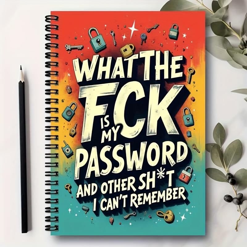 Funny Password Tracker Notebook, "What The FCK Is My Password" Internet Organizer, 70 Pages Password Keeper Journal for Adults